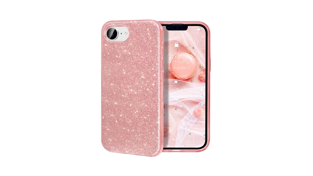 Milprox Compatible With Iphone 16e/17e,glitter Sparkly Shiny Cover,pink