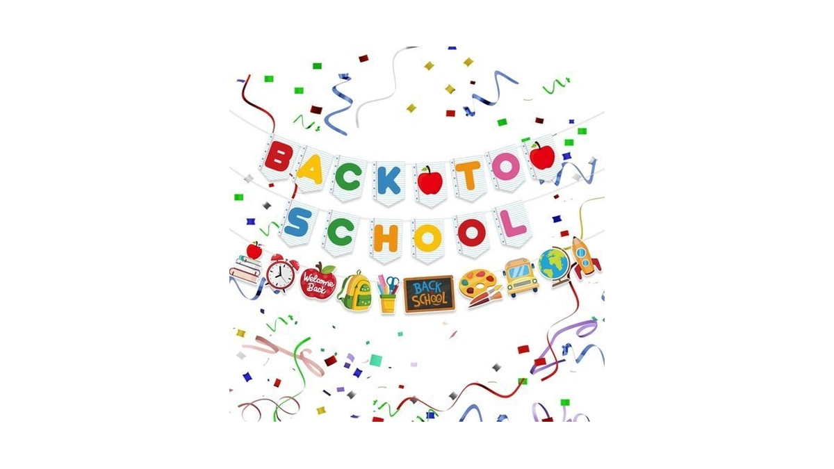 Back To School Banner Decorations, Happy First Day Of School