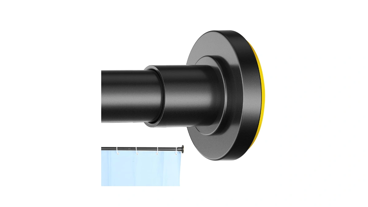 Corklatta 1" Heavy Duty Black Shower Curtain Rod 31 To