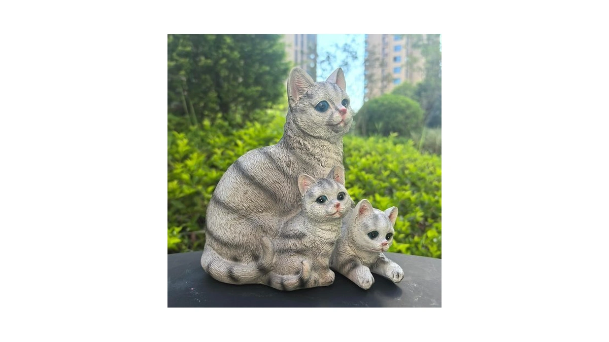 Ahbuohe Mama Cat And Kitten Garden Statue,outdoor Lawn Decorative Figurine