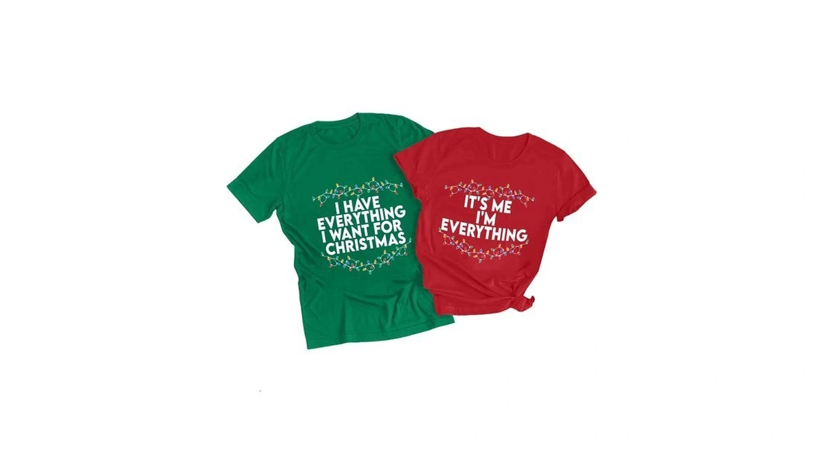 Urvatac Christmas Shirts Funny Xmas Outfits Holiday Letter Printed Tee