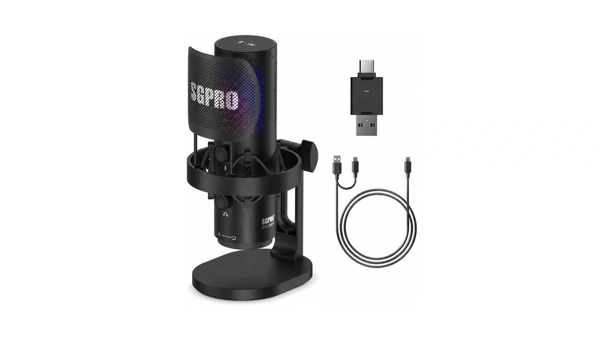 Sgpro Sg-cm25 2.4ghz Wireless Gaming Microphone For Pc, Usb-c And