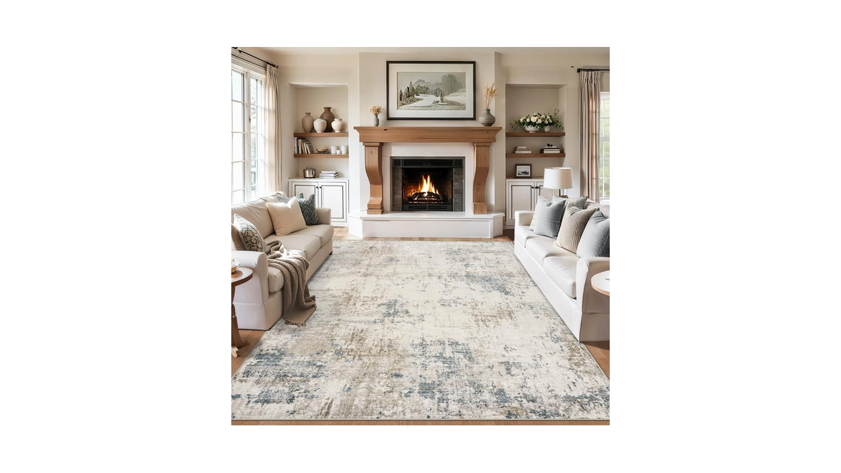 Plhxfr 10x12 Area Rug Living Room: Modern Abstract Washable Carpet