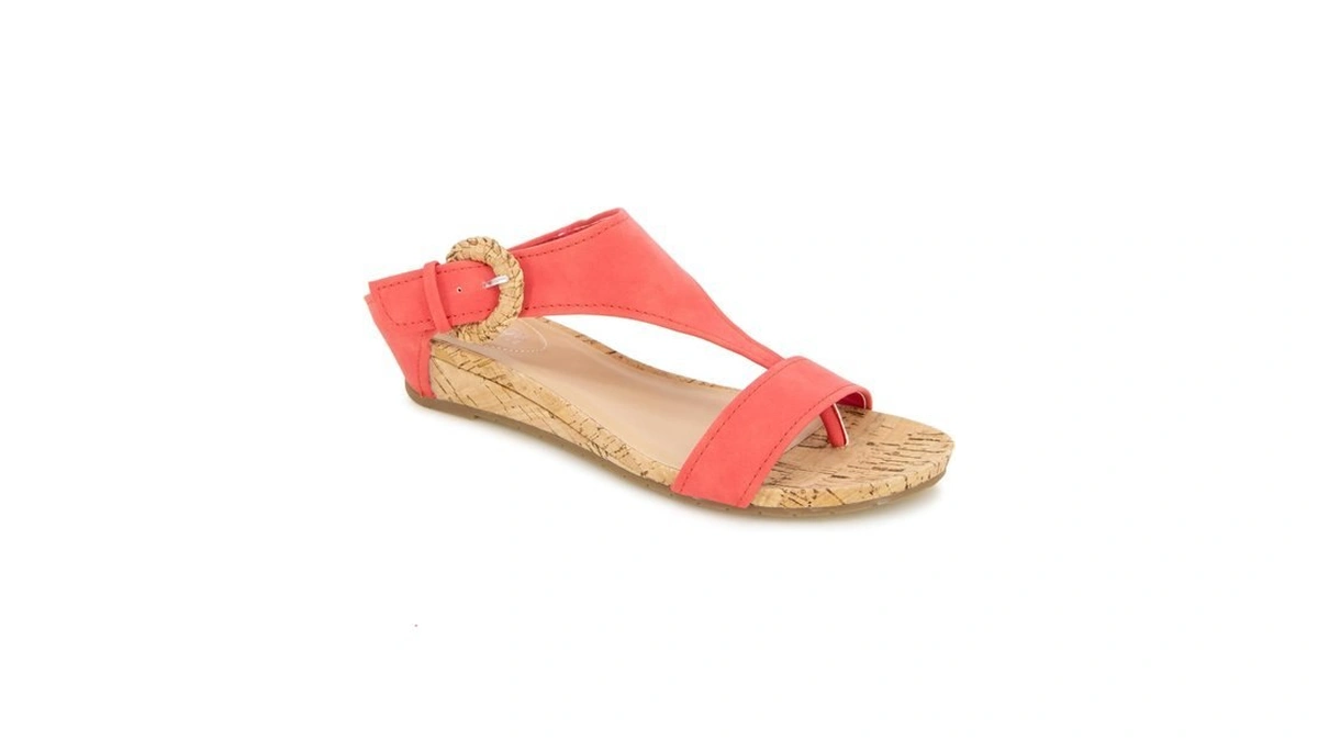 Kenneth Cole Reaction Women's Buckle Sandal, Geranium, 9.5