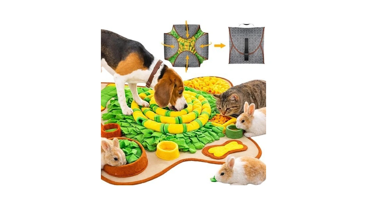 Hopet Snuffle Mat For Dogs Large Breed, 28.3''x28.3'' Interactive Puzzle