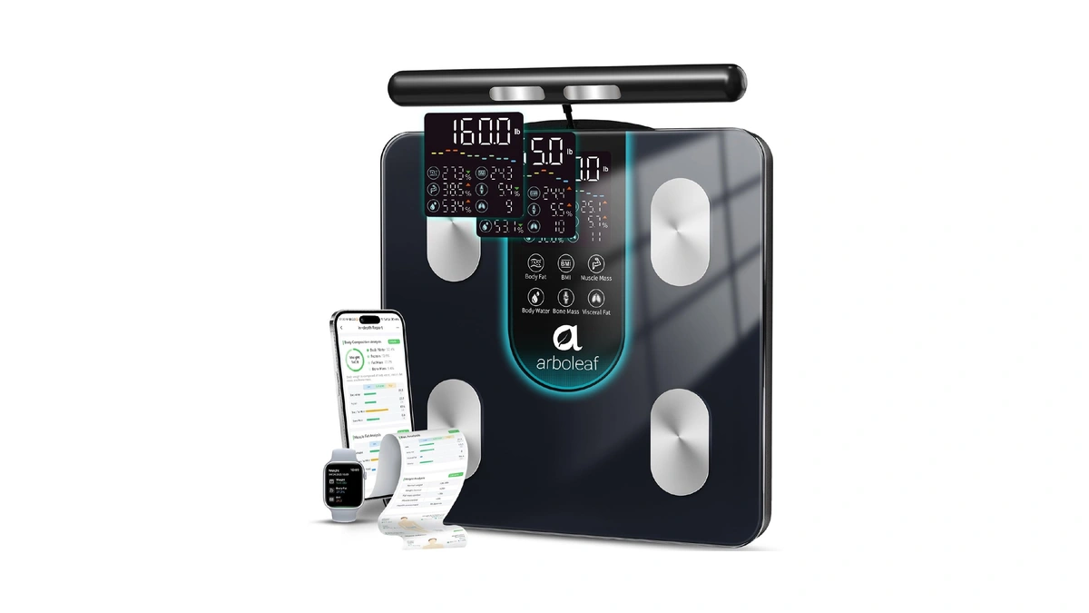 Arboleaf Smart Scale For Body Weight, Dual-frequency 8-electrode Bia