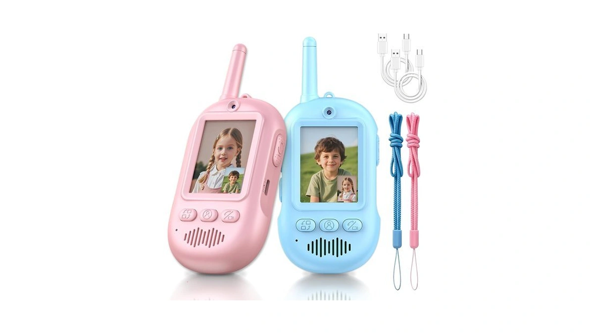Video Walkie Talkies For Kids, 2 Pack Rechargeable Long Range