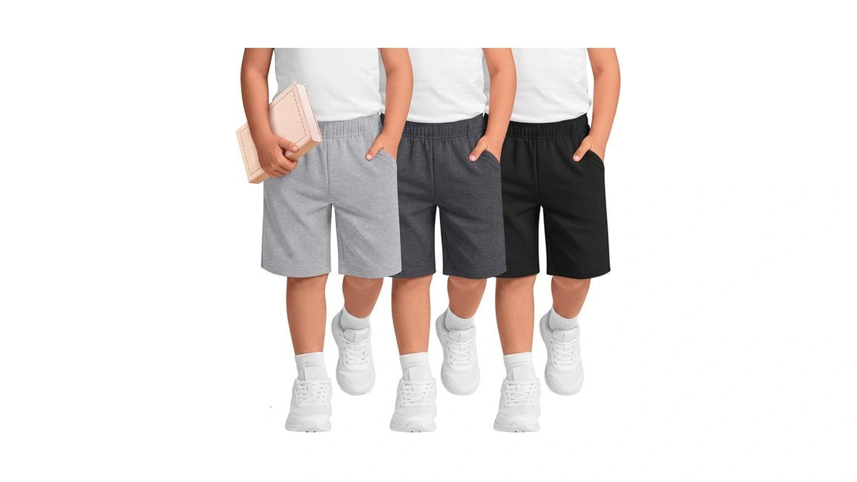 Yooaurvox 3 Pack Toddler Boys School Uniform Short, 3-color, 3t