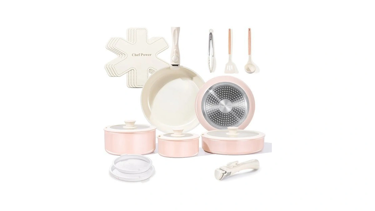 Chef Power Ceramic Nonstick Pots And Pans Set 19 Piece