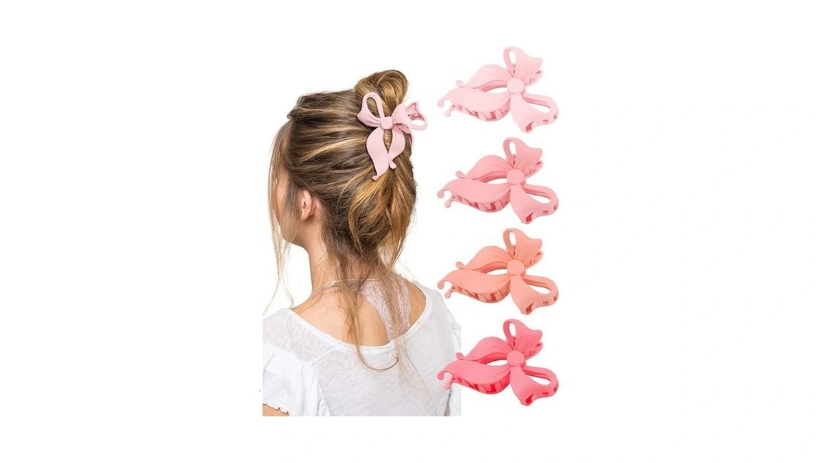 4 Pcs Bow Hair Clips Bow Claw Clip For Women,