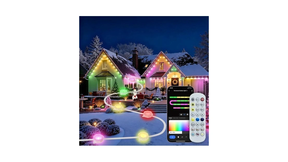 Zvncx Permanent Outdoor Lights For House, Ip67 Waterproof With 60