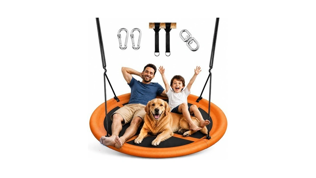 Everyfun 43 Inch Saucer Tree Swing For Kids Adults 700lbs