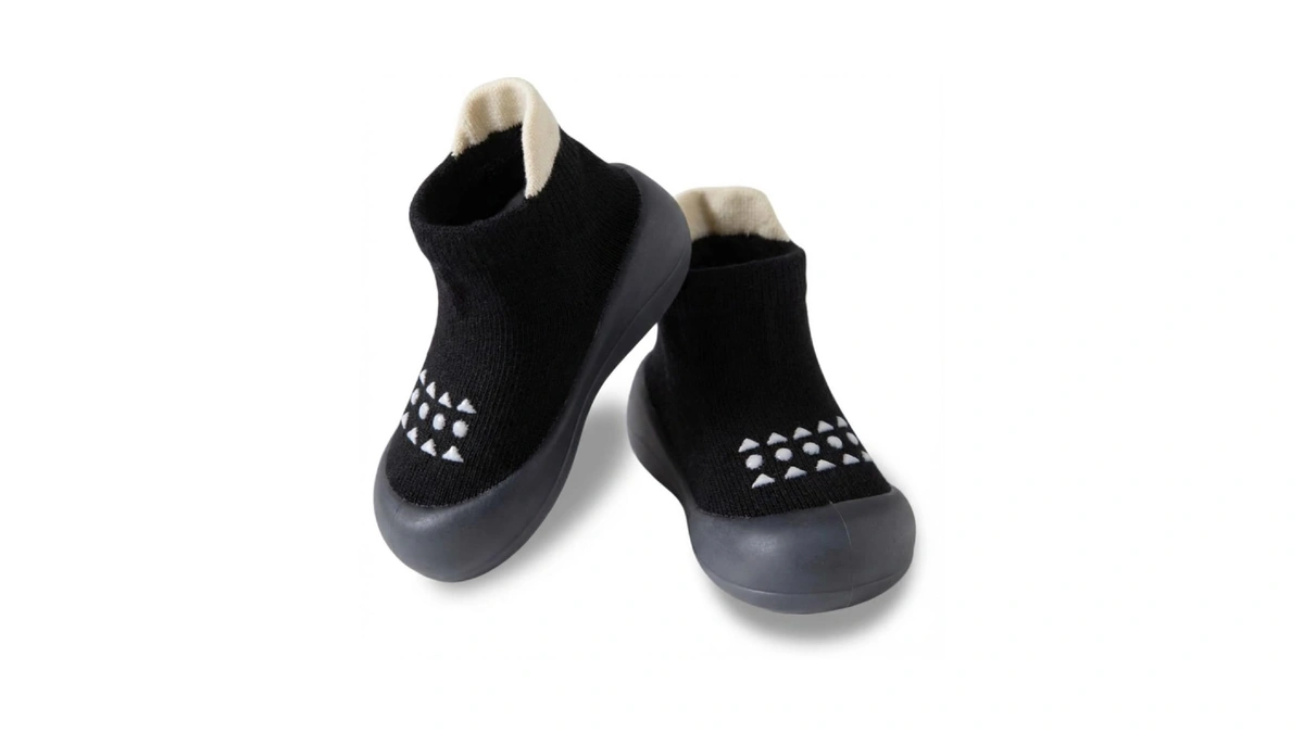 Hstyle Baby Walking Sock Shoes Toddler Infant Slippers Black 12-18