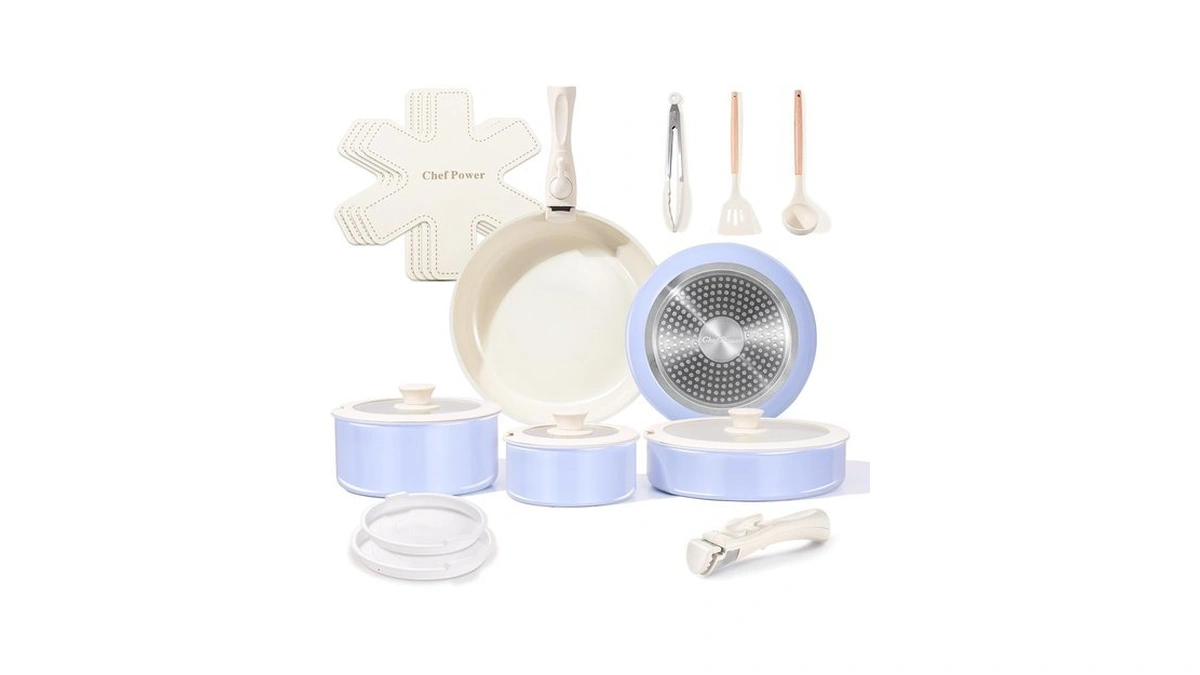 Chef Power Ceramic Nonstick Pots And Pans Set 19 Piece