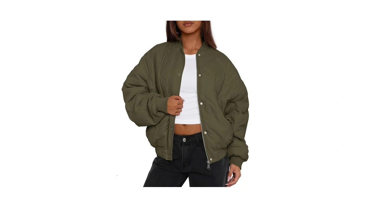 Prettygarden Women's Quilted Bomber Jacket Fall Fashion 2026 Lightweight Cropped