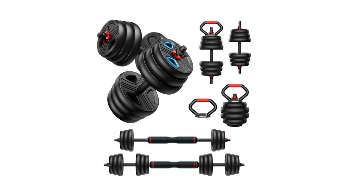 Fitplam Adjustable Dumbbell Set, 90lbs Free Weights Set With Upgraded