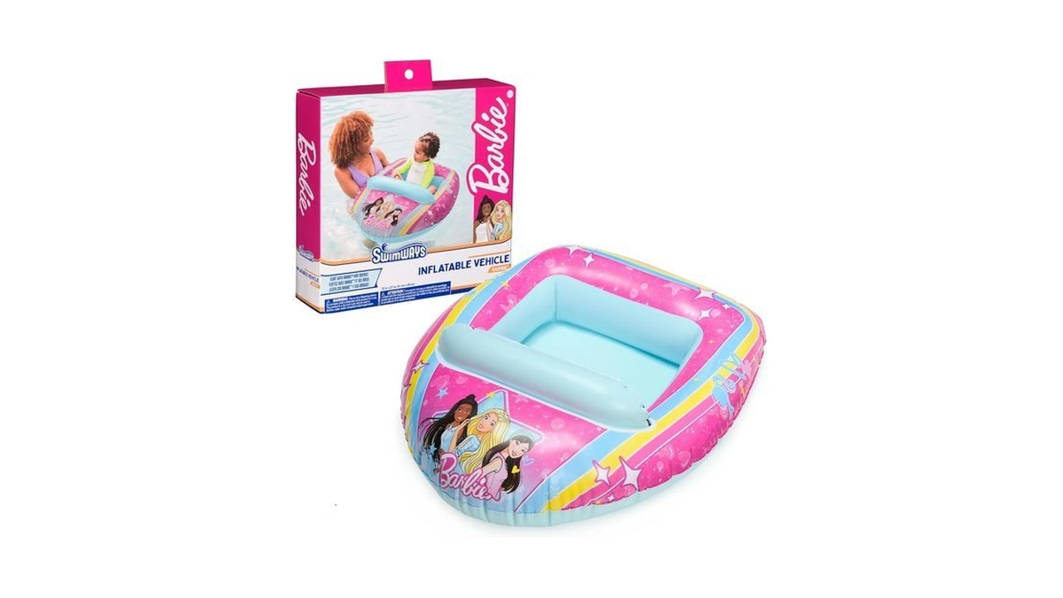 Swimways Barbie Inflatable Boat Water Vehicle For Ages 3+