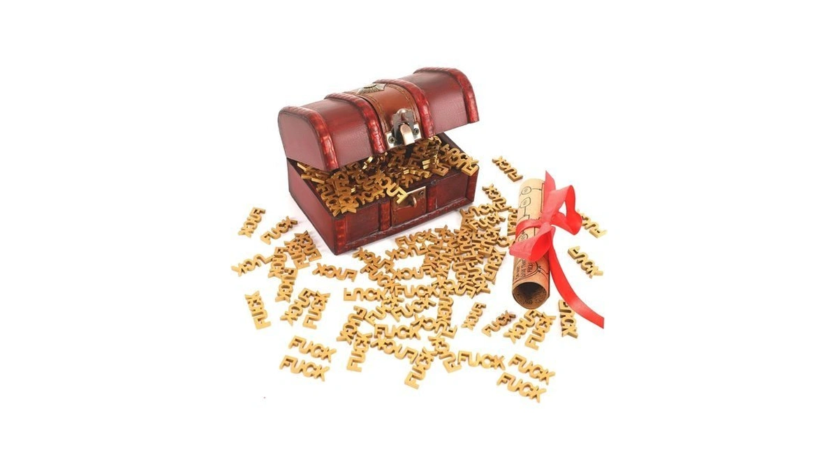 Juleasel Funny Fucks To Give Box 100 Golden Wooden White