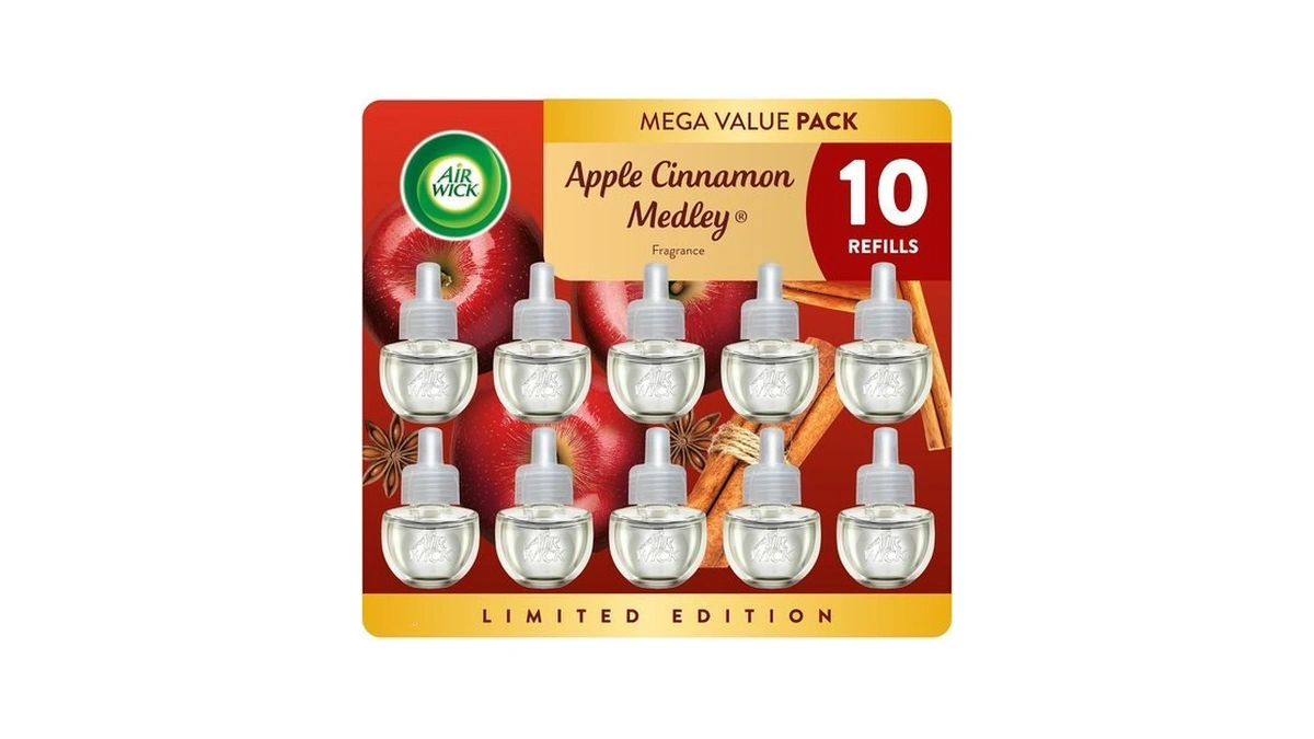 Air Wick Plug-in Refills, Apple Cinnamon Medley, Essential Oils,10 Count