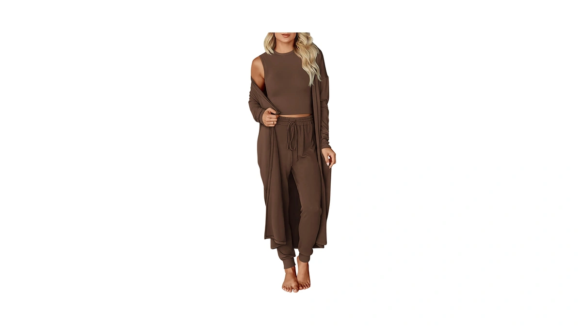 Kirundo 3 Piece Lounge Sets For Women Airport Travel Outfit(brown,