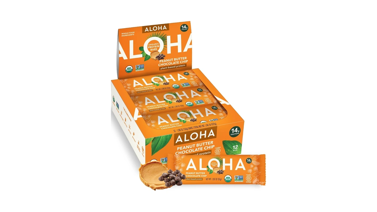 Aloha Organic Plant Based Protein Bar | Peanut Butter Chocolate