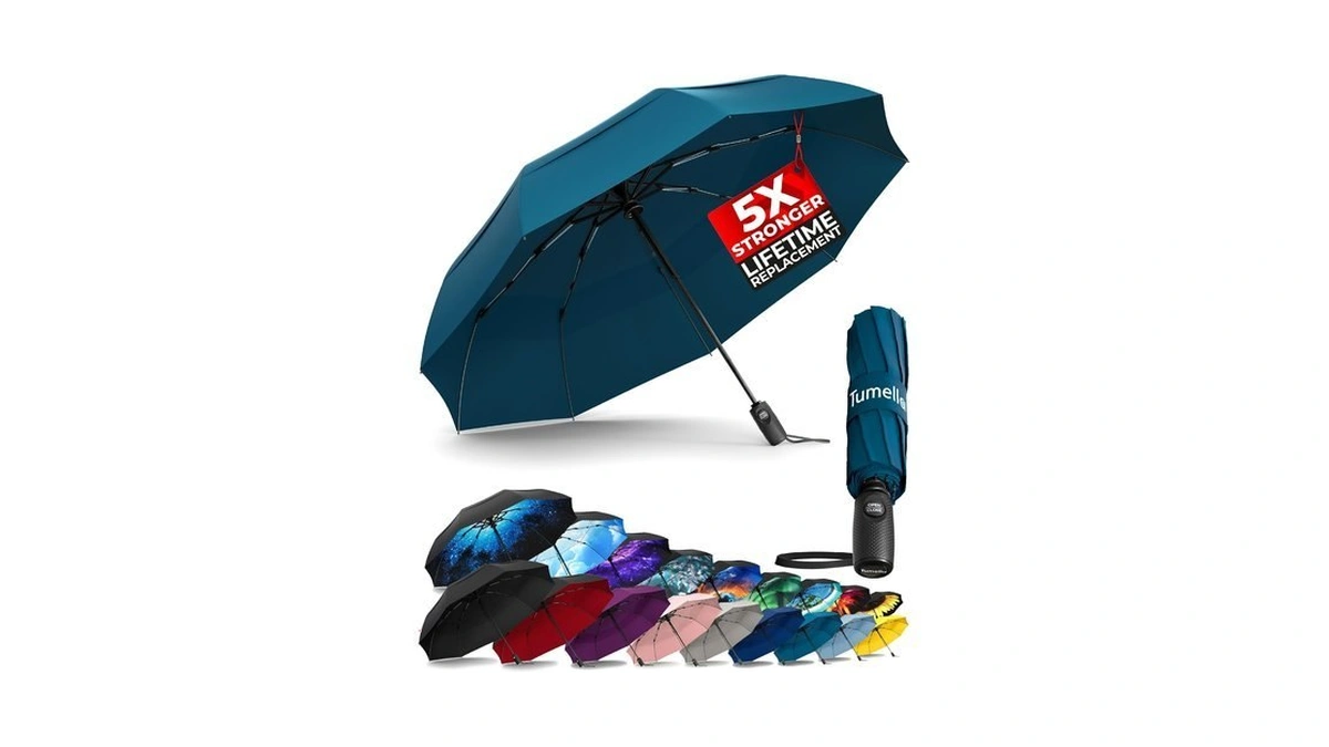 Tumella Strongest Windproof Travel Umbrella (compact, Superior & Beautiful), Small