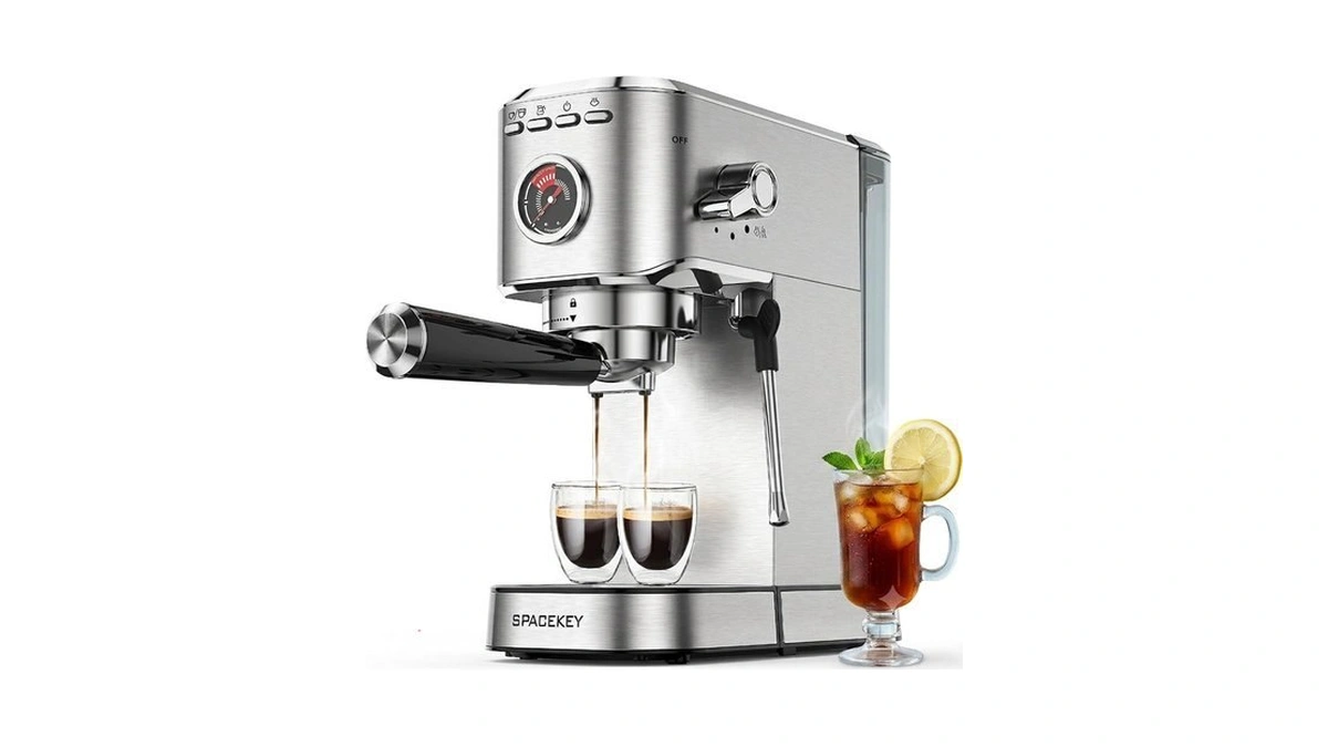 Spacekey Espresso Machine With Milk Frother, 20 Bar Compact Expresso
