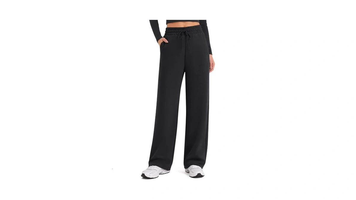 G4free Women's High Waisted Pants Wide Leg Drawstring,black,regular,m
