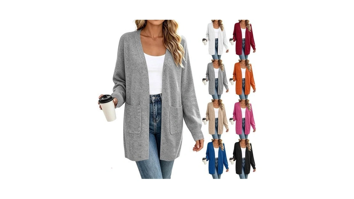 Cardigan Sweaters For Women Long Sleeve Open Front Knit Cardigan