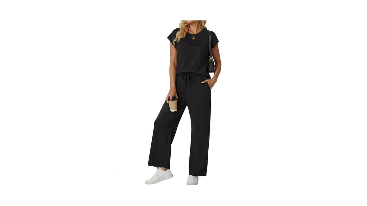 Grecerelle Womens Summer 2 Piece Outfits Wide Leg Pants Lounge