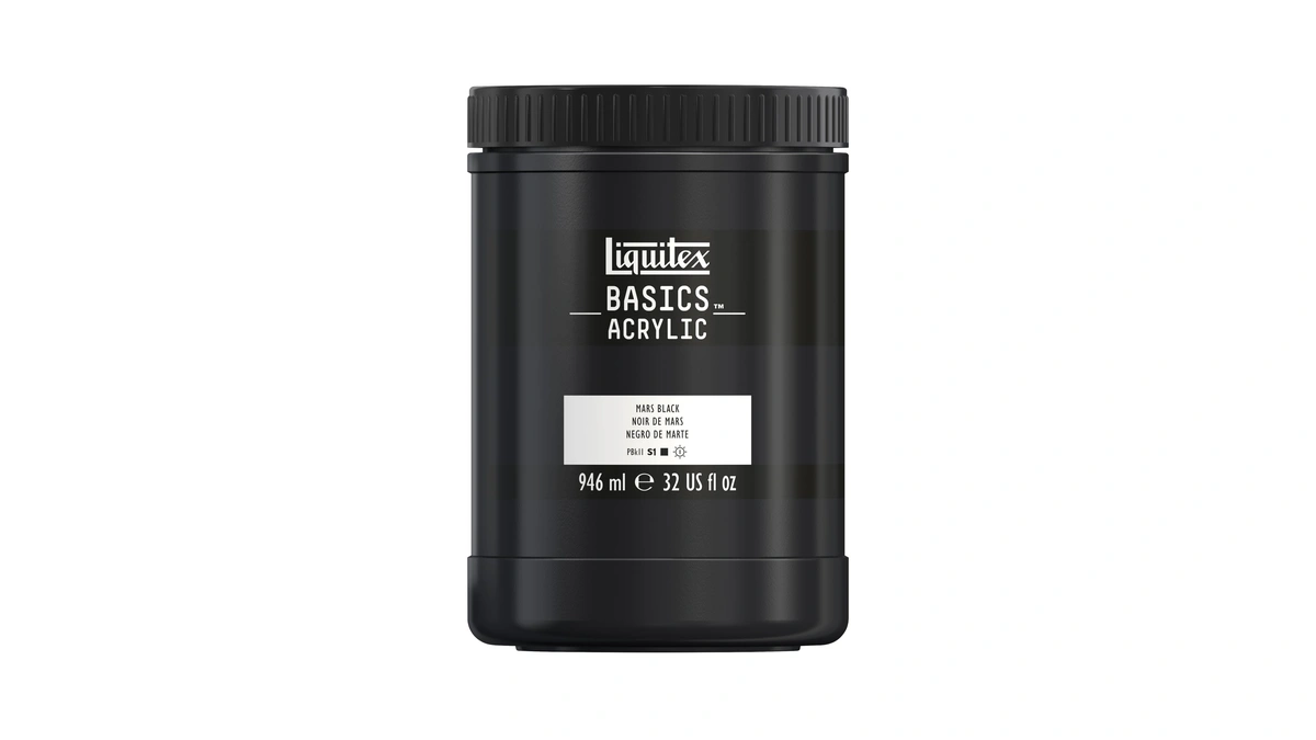 Liquitex Basics Acrylic Paint, 32-oz Jar, Mars Black