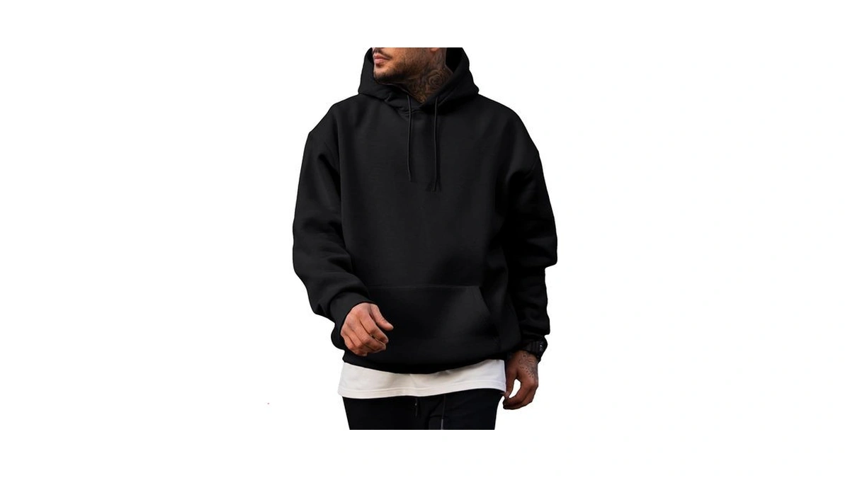 Jmierr Mens Fleece Lined Oversized Hoodie Pullover Sweatshirts M Black