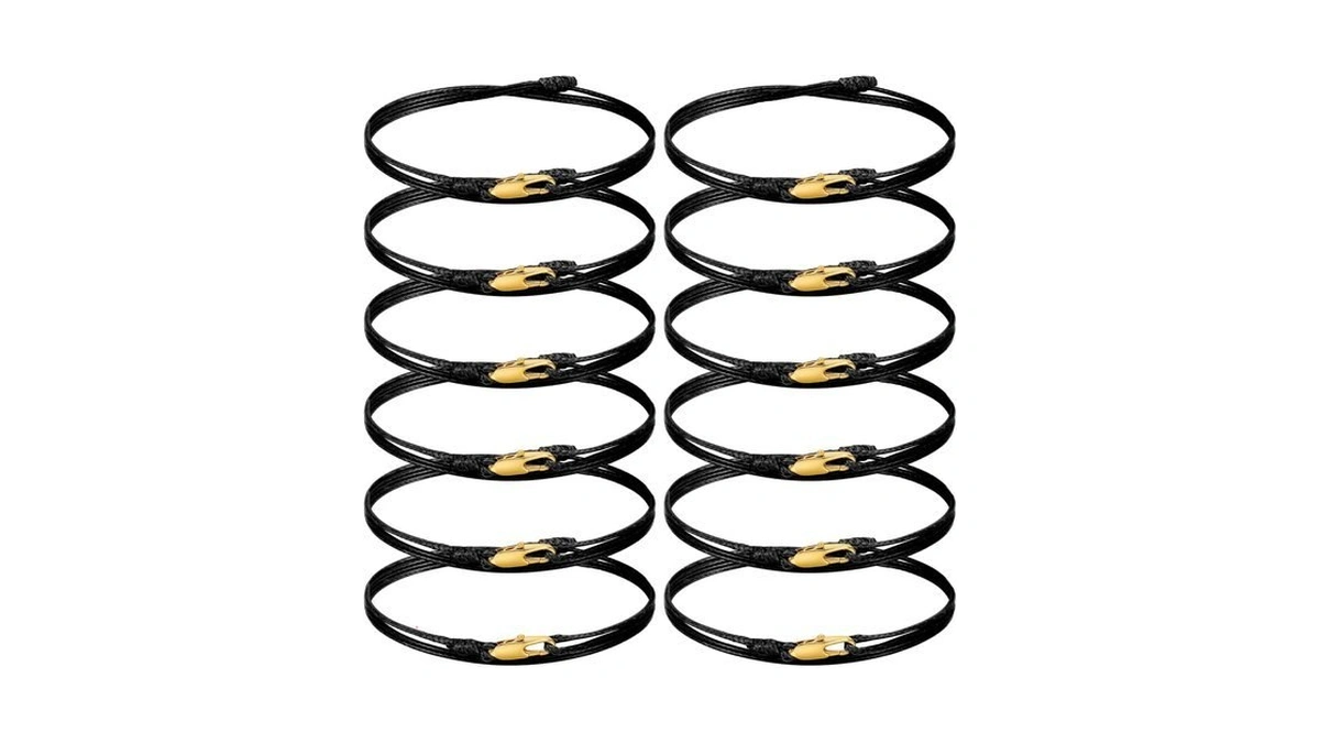 Liliaafar 12 Pcs Surfer Bracelets For Men & Women Black
