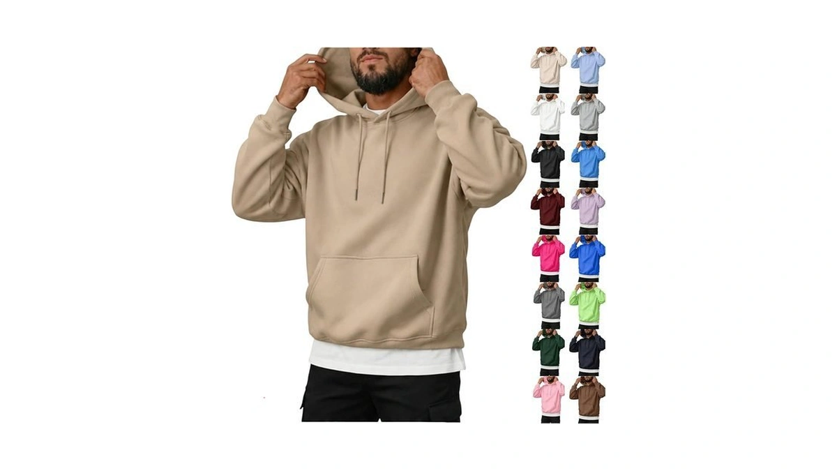 Men's Hoodies Pullover Oversized Fleece Long Sleeve Relaxed Sweatshirt Y2k