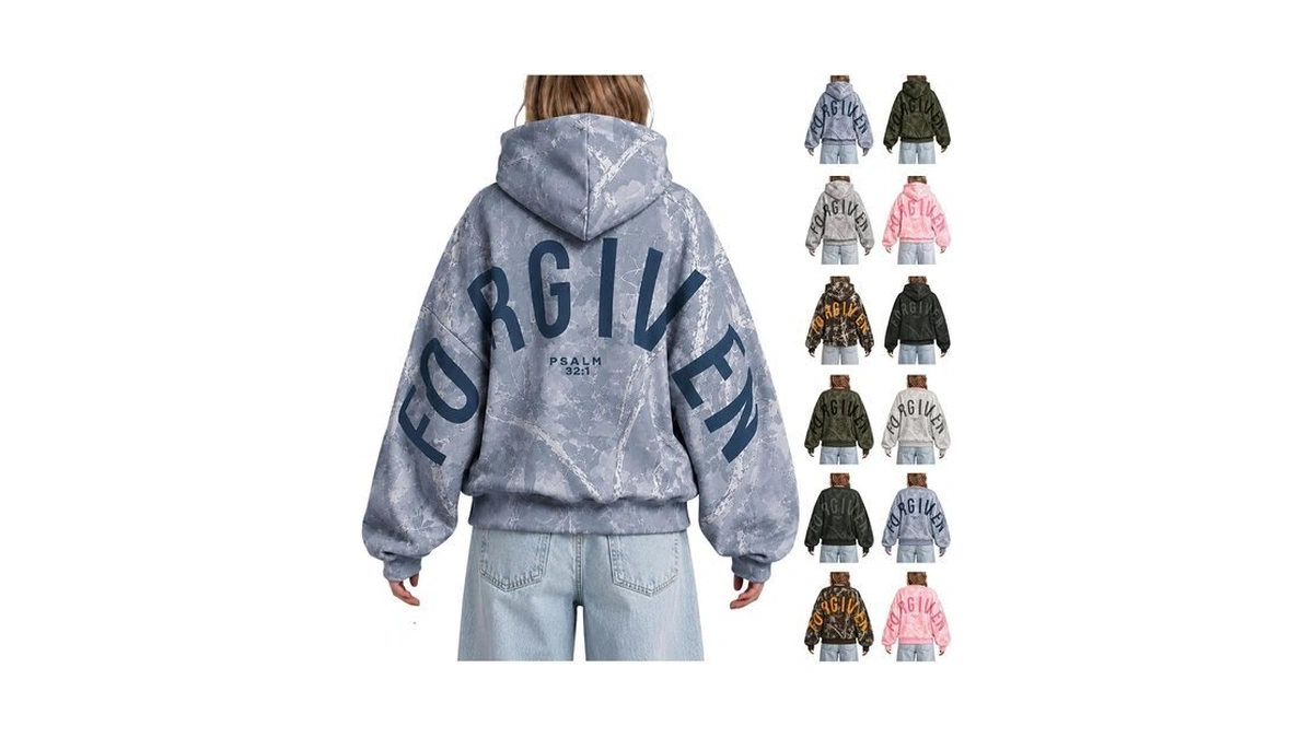 Forgiven Hoodie Men Women Oversized Jesus Forgiven Sweatshirt Trendy