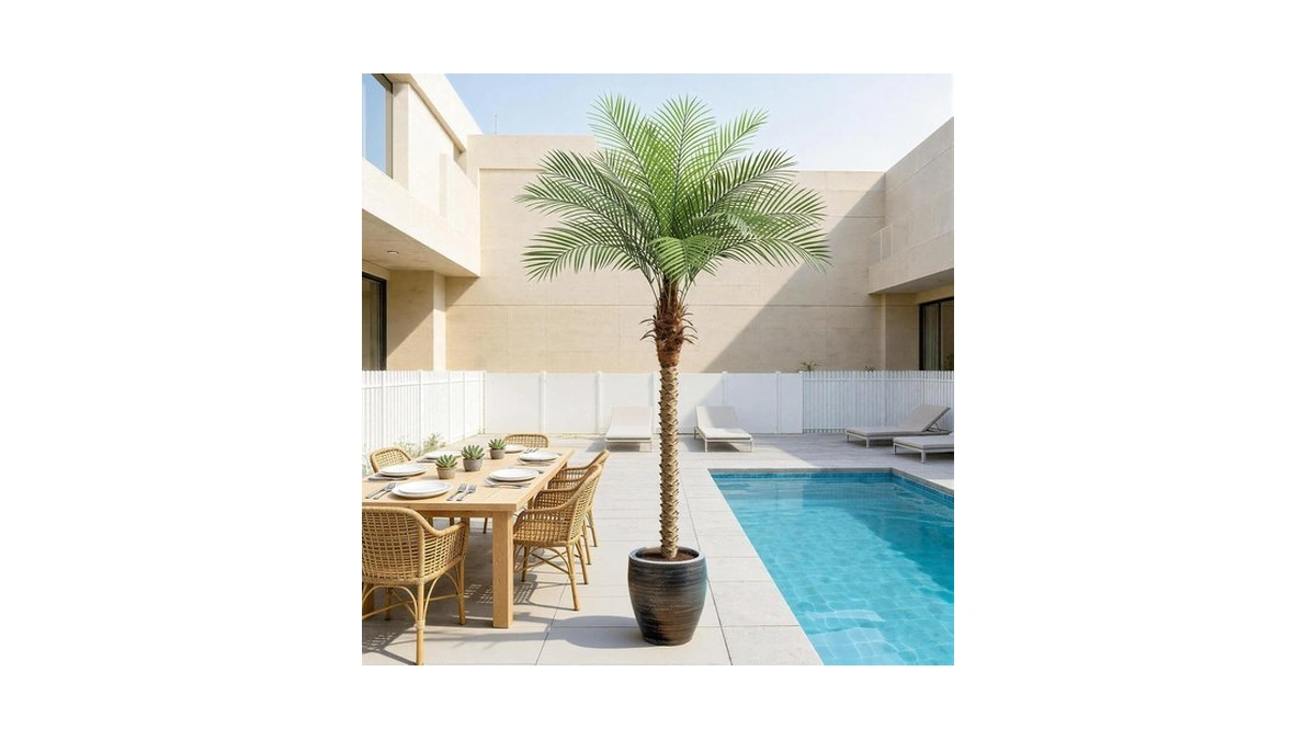 Zeeoze 7ft Artificial Phoenix Palm Tree Tall Artificial Palm Trees