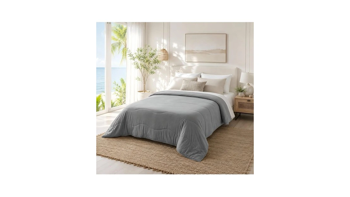 Fuzzysense Cooling Comforter Blanket For Hot Sleepers, Queen Size 90"