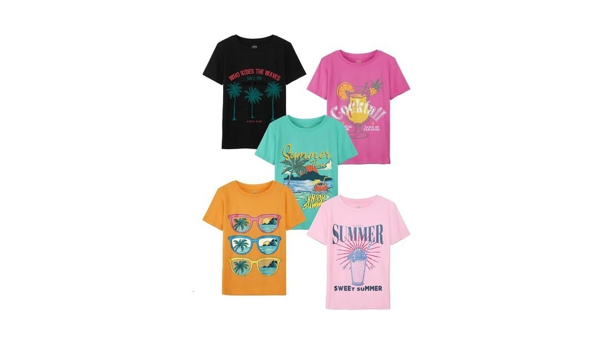 Girls Shirts Cotton Graphic Shirts For Girls Short Sleeve Kids