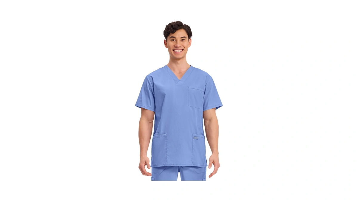 Cherokee Ww Professionals Men's V-neck Scrub Top 4 Pockets Medical