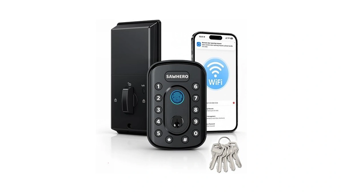 Sawhero Keyless Entry Door Lock, Smart Deadbolt For Front Door,