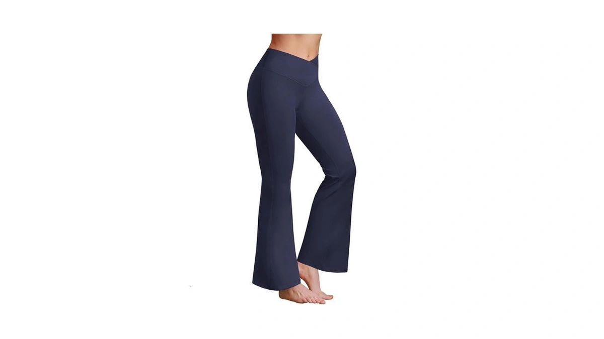 Brxl Petite Yoga Pants Flare V Cross Over High Waist