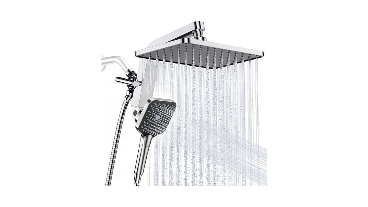 Kosnew® 12" Xxl Rainfall Shower Head With Handheld Combo, Chrome