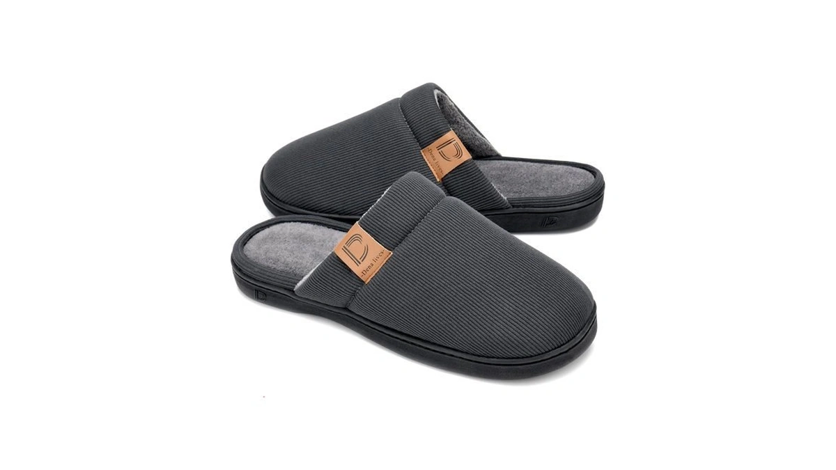 Dl Men's Memory Foam Slippers Soft Men House Shoes Comfort