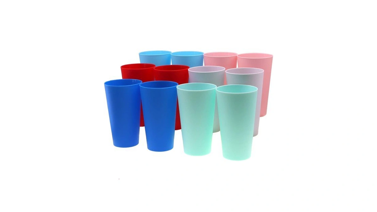 Aoyite Plastic Reusable Cups Set Of 12, 32-oz Iced-tea Tumblers