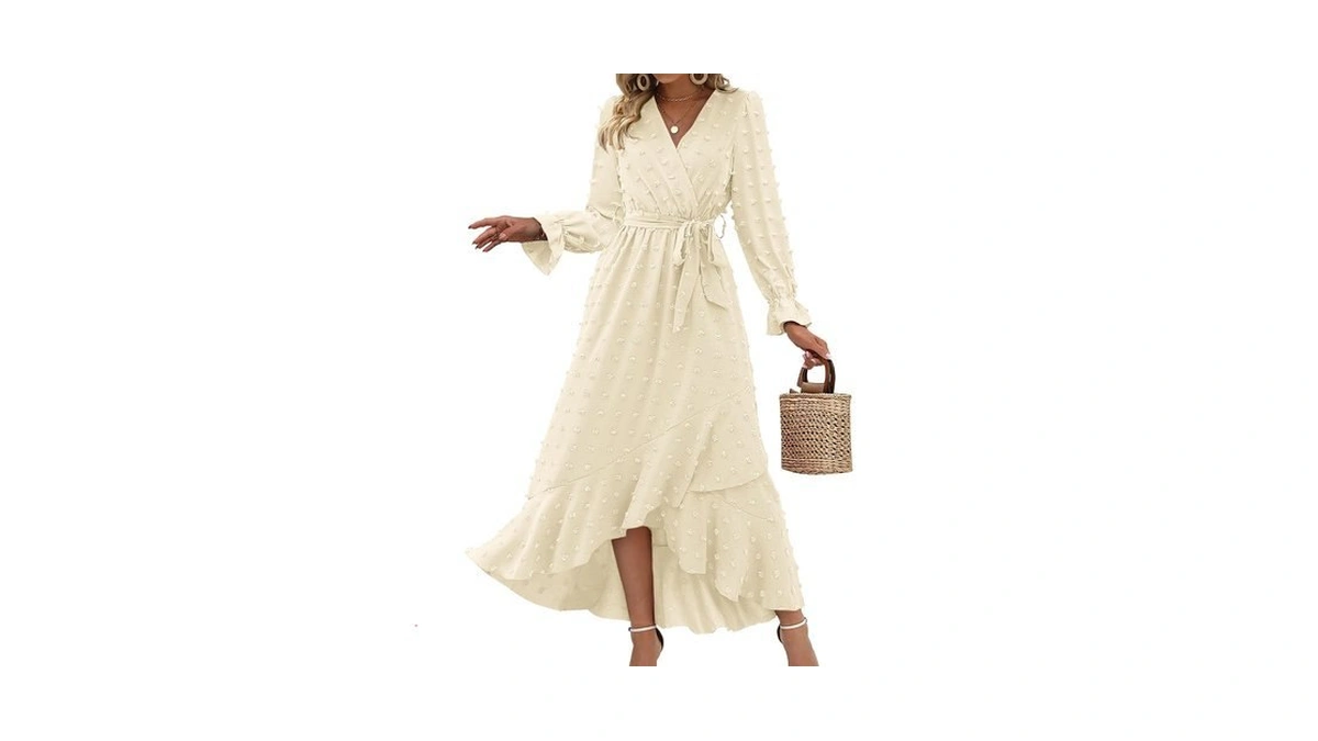 Btfbm Long Sleeve Maxi Dresses For Women Fall,beige,s