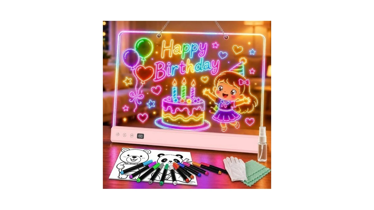 Leacuber Led Drawing Board With 16 Light Effects, Rechargeable 16"