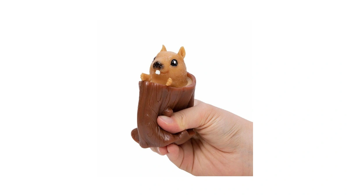 Schylling Nutty Squirrel Popper Toy - Squish Toy - Age
