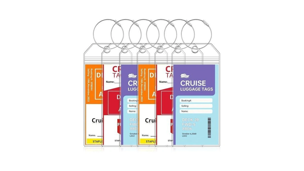 6 Pack Luggage Tags Travel Essentials & Cruise Essentials, Cruise