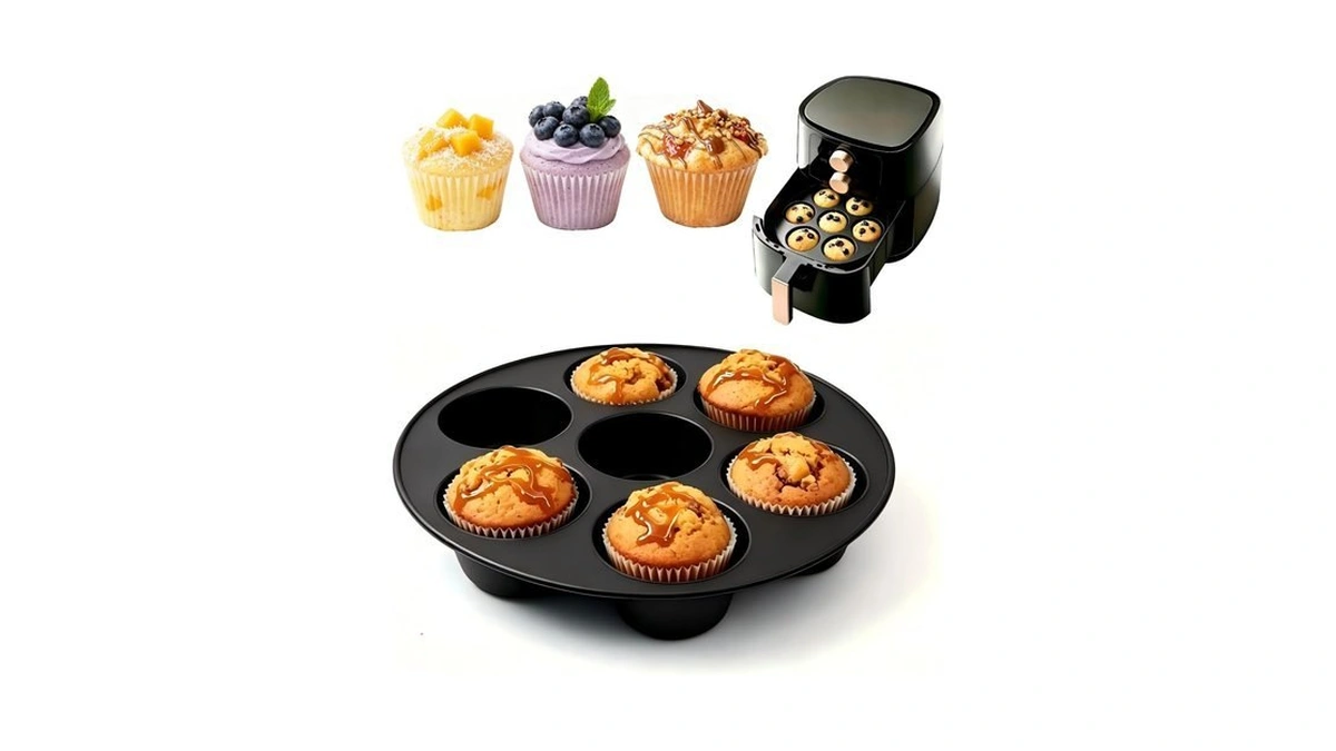 7 Hole Non Stick Silicone Liners And Muffin Pan For