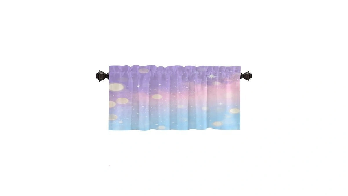 Batmerry Galaxy Fantasy Pastel Unicorn Cute Kitchen Valances Half Window